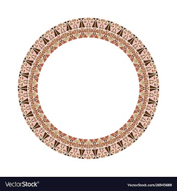 Colorful triangle tile circular frame - round vector image