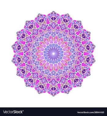 Colorful triangle tile mosaic mandala - round vector image