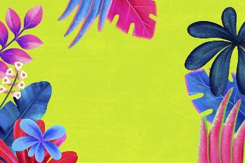 Colorful tropical frame background, botanical | Free Photo Illustration - rawpixel