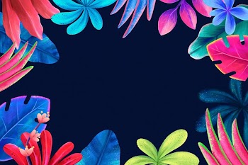 Colorful tropical frame background, dark | Free Photo Illustration - rawpixel