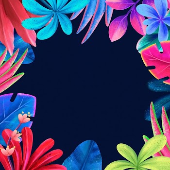 Colorful tropical frame background, dark | Free Photo Illustration - rawpixel