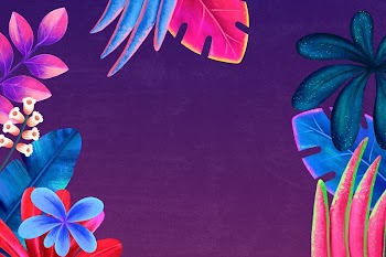 Colorful tropical frame background, purple | Free Photo Illustration - rawpixel
