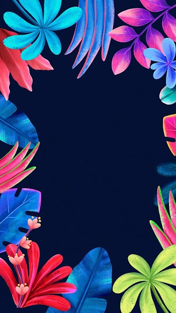 Colorful tropical frame iPhone wallpaper, | Free Photo Illustration - rawpixel