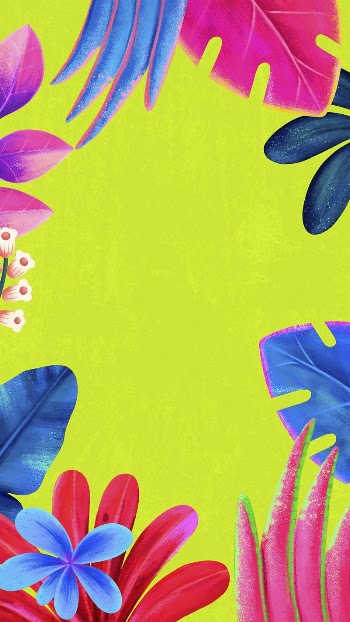 Colorful tropical mobile wallpaper, green | Free Photo Illustration - rawpixel