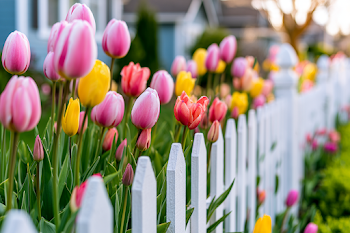 Colorful Tulips in a Spring Garden