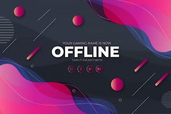 Colorful twitch design banner offline Free Vector