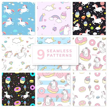Colorful unicorn seamless pattern background .. | Free stock vector - 515494