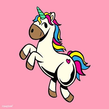 Colorful unicorn sticker overlay on a pink  background design resource.. | Free  vector - 2357798
