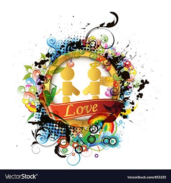 Colorful valentines emblem vector image