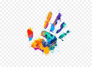 Colorful vector palm print 
