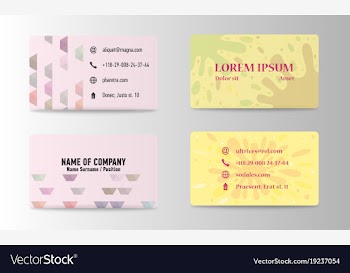 Colorful visit card for business in individual vector image