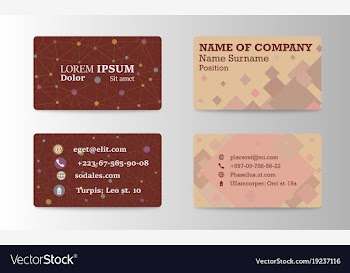 Colorful visit card for business in individual vector image