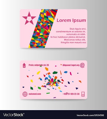 Colorful visit card for business in individual vector image