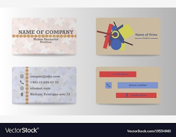 Colorful visit card for business in individual vector image