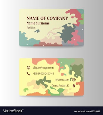 Colorful visit card for business in individual vector image
