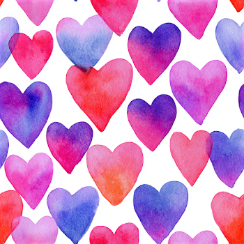 Colorful Watercolor Hearts Pattern