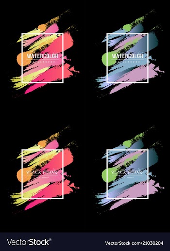 Colorful watercolor set hand drawn brush strokes vector image
