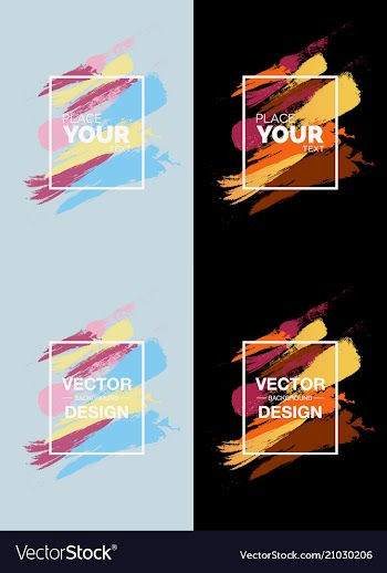 Colorful watercolor set hand drawn brush strokes vector image