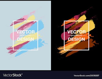 Colorful watercolor set hand drawn brush strokes vector image