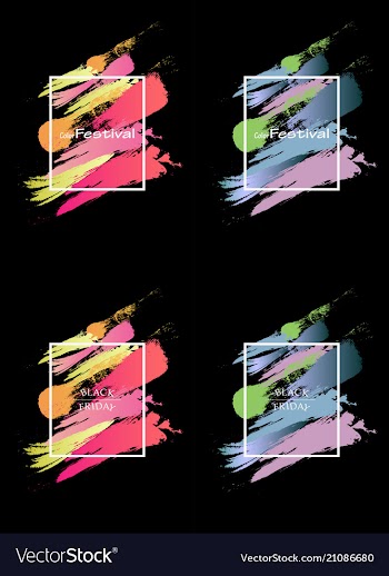 Colorful watercolor set hand drawn brush strokes vector image