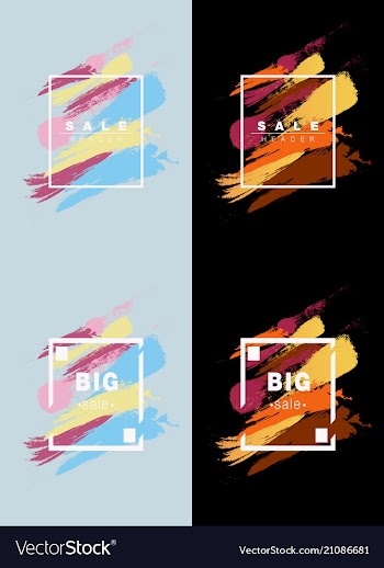 Colorful watercolor set hand drawn brush strokes vector image