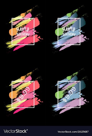 Colorful watercolor set hand drawn brush strokes vector image