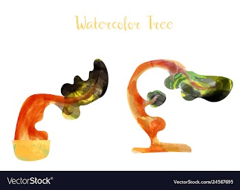 Colorful watercolor tree background vector image