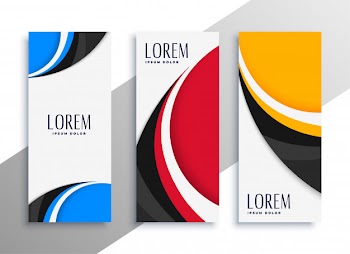Colorful wavy vertical business card or banner design Free Vector