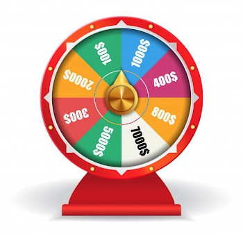 Colorful wheel of luck with money. spinning fortune wheel, las vegas, prize. Free Vector