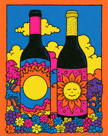 Colorful Wine Bottles with Floral Design