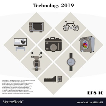 Colorful with electronics multimedia and vector image