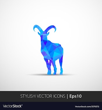 Colorful with silhouette of goat vector image