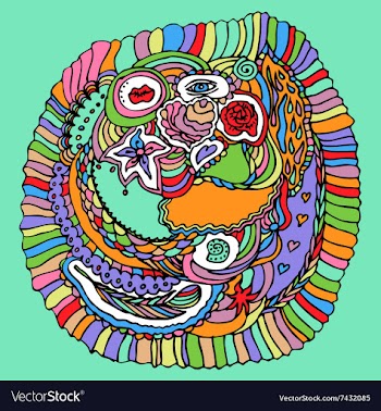 Colorful zentangle doodle vector image