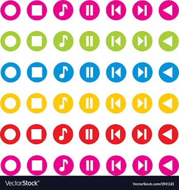  					Colorfull Multimedia Player Button vector image														