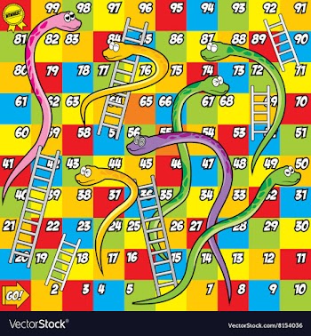 Colorfull Snake and Ladder Game vector image
