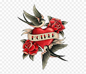 Colorfultattoo Heart Love Roses Birds Mother Tattoo - Old School Heart Tattoo