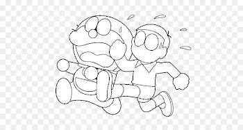 Coloring book Doraemon Black and white Drawing - nobita and shizuka drawing 
