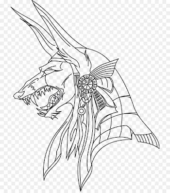 Coloring book Drawing Anubis Line art - Anubis 