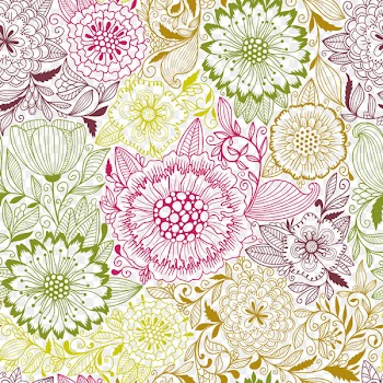 Coloring book Drawing Pattern - Vector beautiful transparent light-colored floral wallpaper 