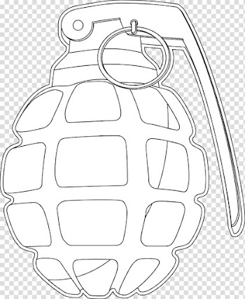 Coloring book Grenade Line art , grenade transparent background PNG clipart