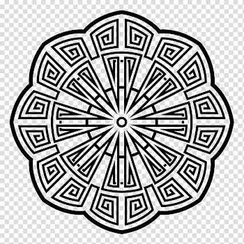 Coloring book Line art Mandala Black and white, Mandalas transparent background PNG clipart
