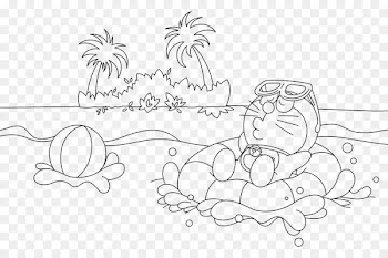 Coloring book Line art Video game Video game - Doraemon The Movie Nobita's Treasure Island 