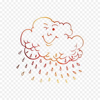 Coloring book Rain Cloud Image Drawing -  