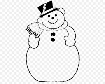 Coloring Book, Snowman, Christmas Day, White, Line Art PNG