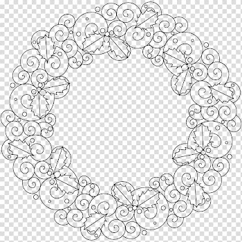 Coloring book Wreath Mandala Christmas Child, christmas transparent background PNG clipart
