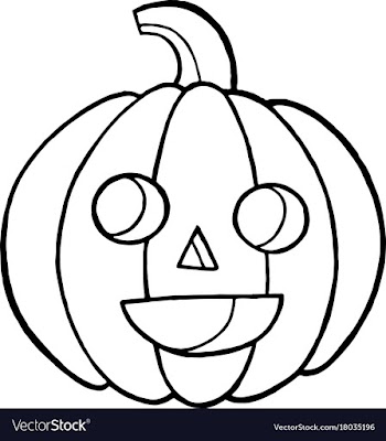 Coloring page and doodle sketch with pumpkin for vector image