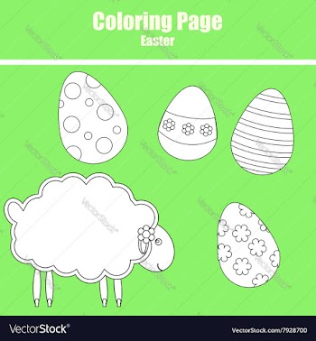 Coloring page Easter vector image