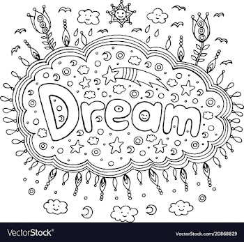 Coloring page for adults with mandala and dream vector image