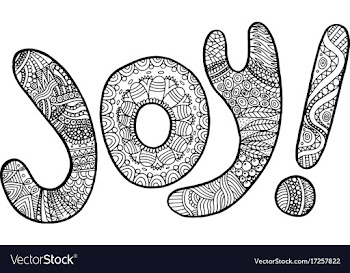 Coloring page with joy word vector image