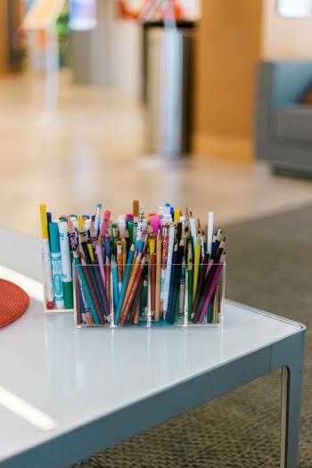 Coloring Pencils in Organizer on Table